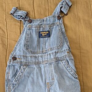 OshKosh B'gosh Vintage Railroad Stripe Overalls Shorts